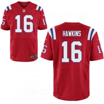 Men's New England Patriots #16 Andrew Hawkins Red Alternate Stitched NFL Nike Elite Jersey