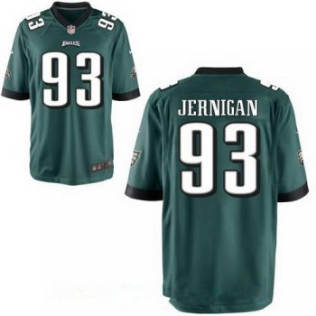 Men's Philadelphia Eagles #93 Timmy Jernigan Midnight Green Team Color Stitched NFL Nike Game Jersey