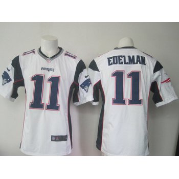 Men's New England Patriots #11 Julian Edelman White Road 2015 NFL Nike Elite Jersey