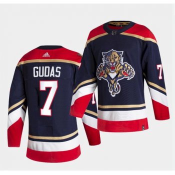 Men's Florida Panthers #7 Radko Gudas 2021 Reverse Retro Adidas Navy Jersey