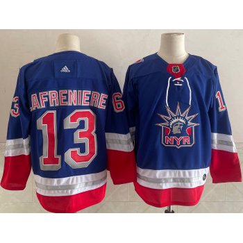 Men's New York Rangers #13 Alexis Lafreniere Light Blue 2021 Retro Stitched NHL Jersey