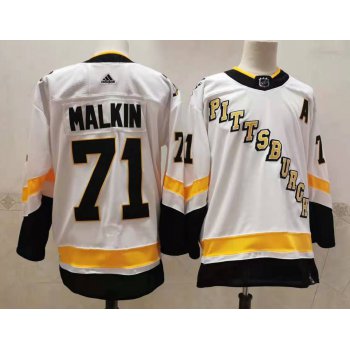 Men's Pittsburgh Penguins #71 Evgeni Malkin White Adidas 2020-21 Stitched NHL Jersey