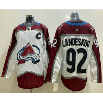 Men's Colorado Avalanche #92 Gabriel Landeskog White Adidas Stitched NHL Jersey