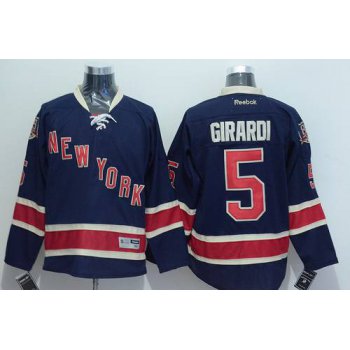 Men's New York Rangers #5 Dan Girardi Navy Blue Third 85TH Jersey