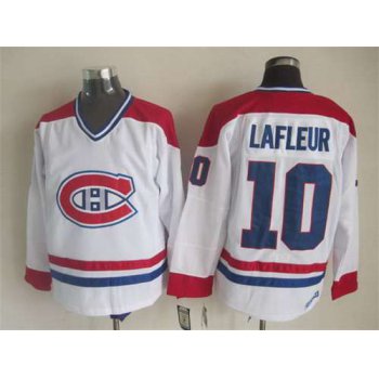Montreal Canadiens #10 Guy Lafleur White CCM Vintage Throwback Jersey