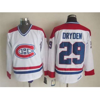 Montreal Canadiens #29 Ken Dryden White CCM Vintage Throwback Jersey