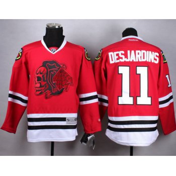 Chicago Blackhawks #11 Andrew Desjardins Red With Red Skulls Jersey