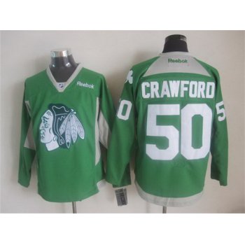 Chicago Blackhawks #50 Corey Crawford 2014 Training Green Jersey