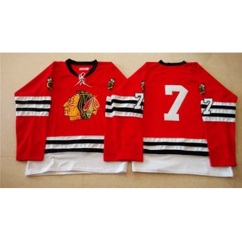 Chicago Blackhawks #7 Chris Chelios 1960-61 Red Vintage Jersey