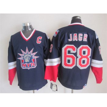 New York Rangers #68 Jaromir Jagr Navy Blue Throwback CCM Jersey