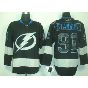Tampa Bay Lightning #91 Steven Stamkos Black Ice Jersey