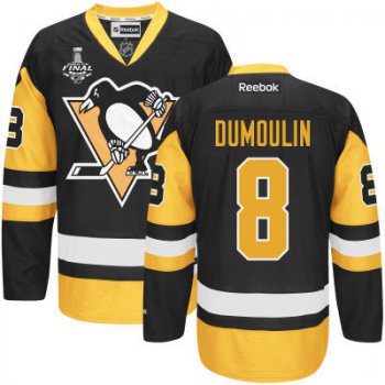 Youth Pittsburgh Penguins #8 Brian Dumoulin Black With Gold 2017 Stanley Cup NHL Finals Patch Jersey