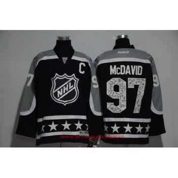 Men's Pacific Division Edmonton Oilers #97 Connor McDavid Reebok Black 2017 NHL All-Star Stitched Ice Hockey Jersey