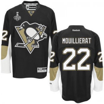 Men's Pittsburgh Penguins #22 Kael Mouillierat Black Team Color 2017 Stanley Cup NHL Finals Patch Jersey
