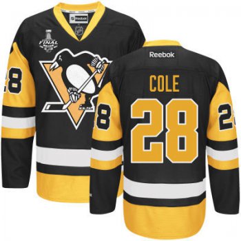 Men's Pittsburgh Penguins #28 Ian Cole Black Third 2017 Stanley Cup NHL Finals Patch Jersey