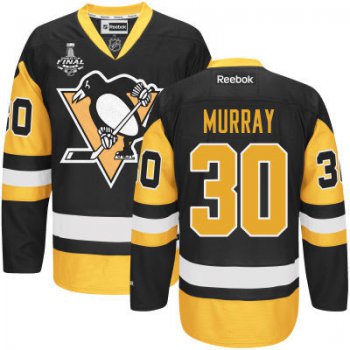 Men's Pittsburgh Penguins #30 Matt Murray Black Third 2017 Stanley Cup NHL Finals Patch Jersey