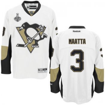 Men's Pittsburgh Penguins #3 Olli Maatta White Road 2017 Stanley Cup NHL Finals Patch Jersey