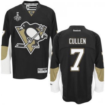 Men's Pittsburgh Penguins #7 Matt Cullen Black Team Color 2017 Stanley Cup NHL Finals Patch Jersey