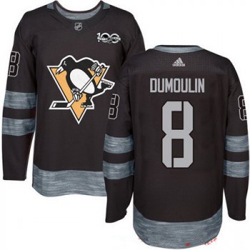 Men's Pittsburgh Penguins #8 Brian Dumoulin Black 100th Anniversary Stitched NHL 2017 adidas Hockey Jersey