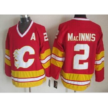 Calgary Flames #2 Al MacInnis Red Third Throwback CCM Jersey