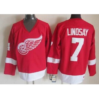 Detroit Red Wings #7 Ted Lindsay Red Throwback CCM Jersey