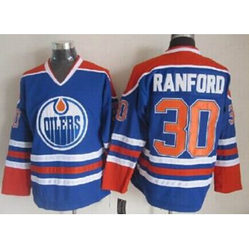 Edmonton Oilers #30 Bill Ranford Royal Blue Throwback CCM Jersey