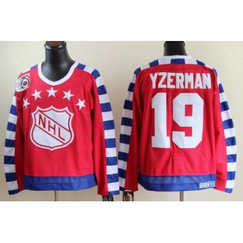 NHL 1992 All-Star #19 Steve Yzerman Red 75TH Throwback CCM Jersey