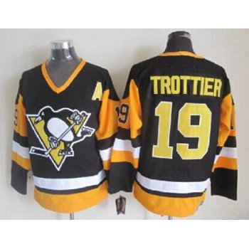 Pittsburgh Penguins #19 Bryan Trottier Black Throwback CCM Jersey