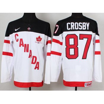 2014/15 Team Canada #87 Sidney Crosby White 100TH Jersey