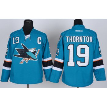 San Jose Sharks #19 Joe Thornton 2014 Blue Jersey