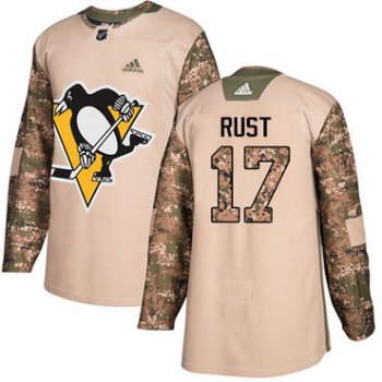 Adidas Penguins #17 Bryan Rust Camo Authentic 2017 Veterans Day Stitched NHL Jersey