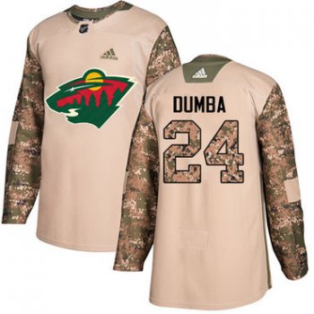 Adidas Wild #24 Matt Dumba Camo Authentic 2017 Veterans Day Stitched NHL Jersey