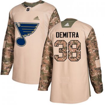 Adidas Blues #38 Pavol Demitra Camo Authentic 2017 Veterans Day Stitched NHL Jersey