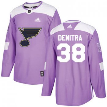 Adidas Blues #38 Pavol Demitra Purple Authentic Fights Cancer Stitched NHL Jersey