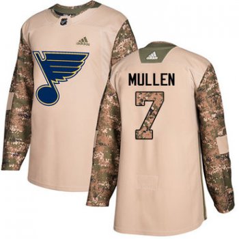 Adidas Blues #7 Joe Mullen Camo Authentic 2017 Veterans Day Stitched NHL Jersey