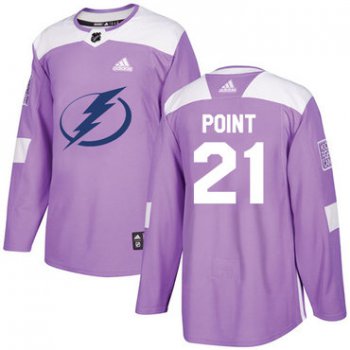 Adidas Lightning #21 Brayden Point Purple Authentic Fights Cancer Stitched NHL Jersey