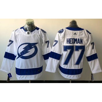 Adidas Lightning #77 Victor Hedman White Road Authentic Stitched NHL Jersey