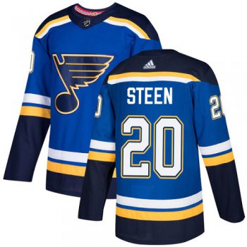 Men's Adidas St. Louis Blues #20 Alexander Steen Blue Home Authentic Stitched NHL Jersey