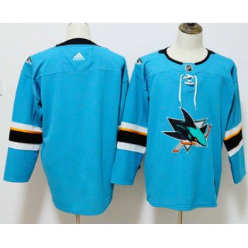 Men's San Jose Sharks Blank Teal Blue 2017-2018 Hockey Stitched NHL Jersey