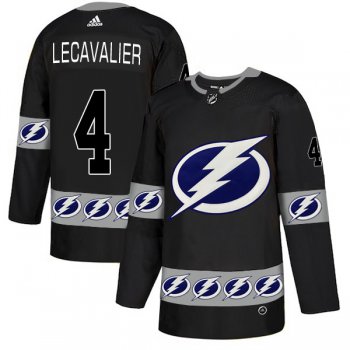Men's Tampa Bay Lightning #4 Vincent Lecavalier Black Team Logos Fashion Adidas Jersey