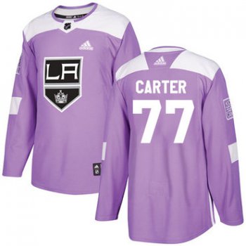 Adidas Kings #77 Jeff Carter Purple Authentic Fights Cancer Stitched NHL Jersey