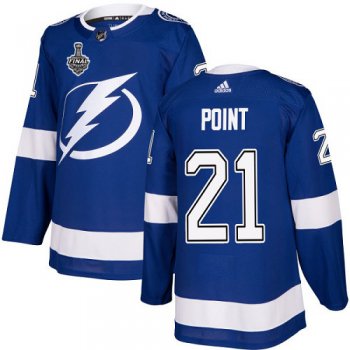 Adidas Lightning #21 Brayden Point Blue Home Authentic 2020 Stanley Cup Final Stitched NHL Jersey