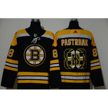 Men's Boston Bruins #88 David Pastrnak Black With Team Logo Adidas Stitched NHL Jersey