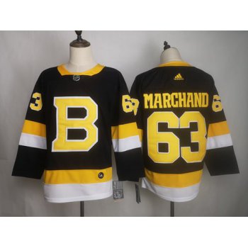 Men's Boston Bruins 63 Brad Marchand Black Adidas Jersey