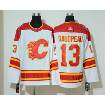 Men's Calgary Flames #13 Johnny Gaudreau White 2019 Heritage Classic Adidas Stitched NHL Jersey