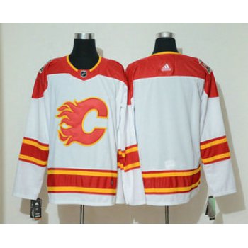Men's Calgary Flames Blank White 2019 Heritage Classic Adidas Stitched NHL Jersey