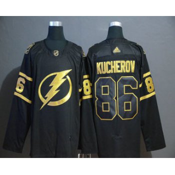 Men's Tampa Bay Lightning #86 Nikita Kucherov Black Golden Adidas Stitched NHL Jersey
