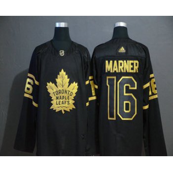 Men's Toronto Maple Leafs #16 Mitchell Marner Black Golden Adidas Stitched NHL Jersey