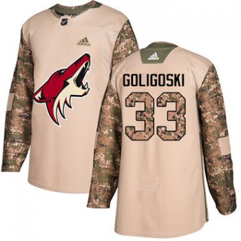 Adidas Coyotes #33 Alex Goligoski Camo Authentic 2017 Veterans Day Stitched NHL Jersey