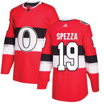 Adidas Senators #19 Jason Spezza Red Authentic 2017 100 Classic Stitched NHL Jersey